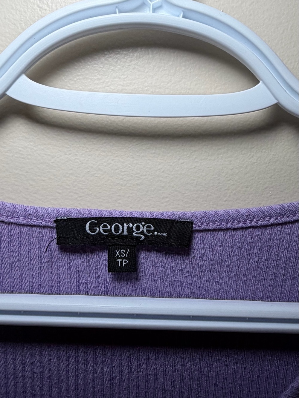 George Lavender Ribbed V-Neck Short Sleeve Tee - Picture 7 of 7